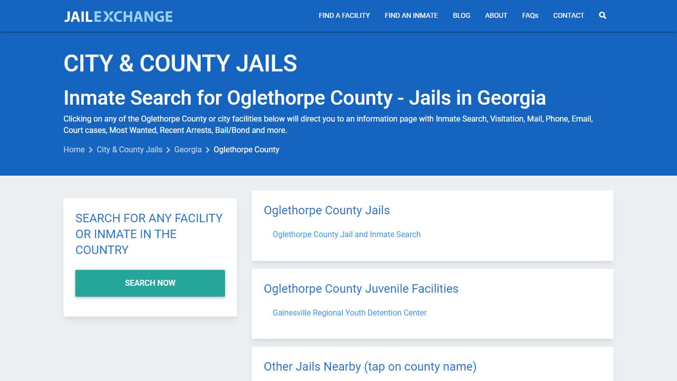 Inmate Search for Oglethorpe County | Jails in Georgia - Jail Exchange